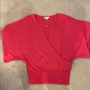 New York & Co Small Pink Faux Wrap Sweater